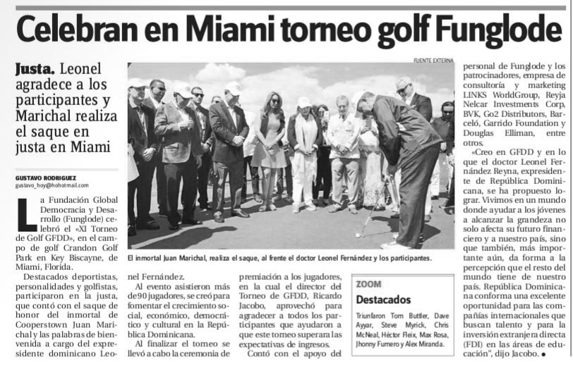 Celebran en Miami torneo golf Funglode